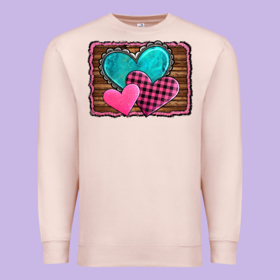 Valentine's Day Hearts Turquoise Heart Premium Sweatshirt Designed By Adodesignshop