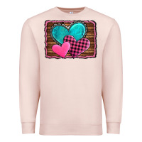 Pale Pink valentine's day hearts turquoise heart Premium Sweatshirt - AdoDesignShop