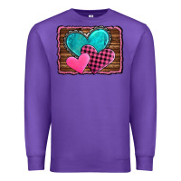 Purple valentine's day hearts turquoise heart Premium Sweatshirt - AdoDesignShop