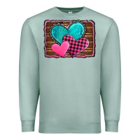 Seafoam valentine's day hearts turquoise heart Premium Sweatshirt - AdoDesignShop