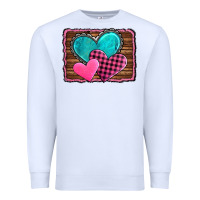 White valentine's day hearts turquoise heart Premium Sweatshirt - AdoDesignShop