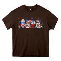 Chocolate Brown 4th of july coffe cups Heavy Core Tee - RanaPortraitStore