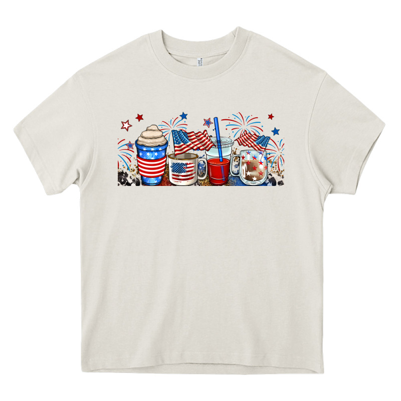 4th Of July Coffe Cups Heavy Core Tee by RanaPortraitStore | Teevron