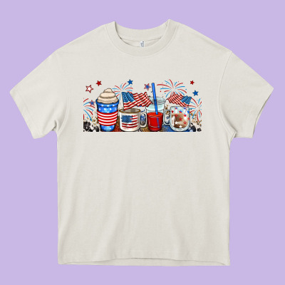 4th Of July Coffe Cups Heavy Core Tee Designed By Ranaportraitstore