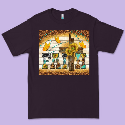 Faith With Cross Premium Tee Designed By Tumblerdesignbyshophia