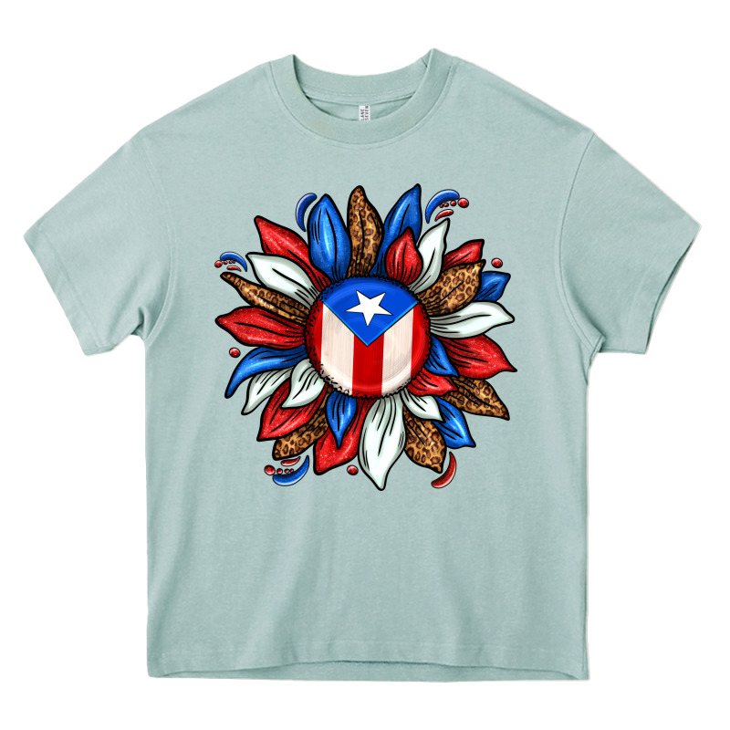 Puerto Rico Sunflower Heavy Core Tee by texasbilliewilder | Teevron