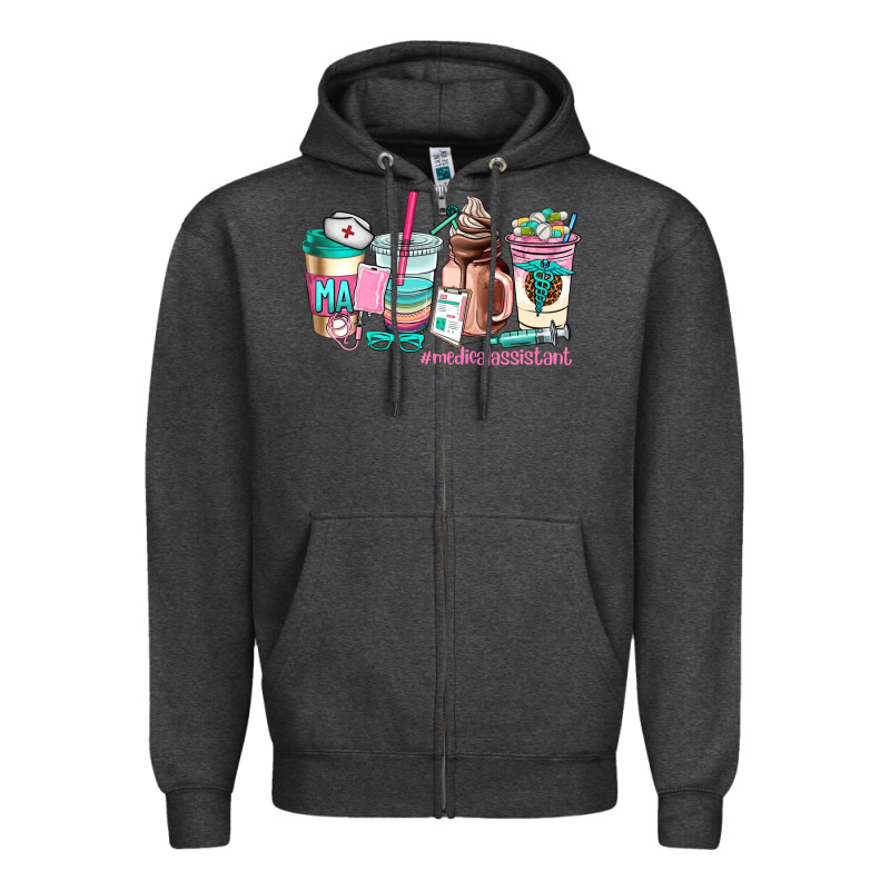 Medical Assistant Coffee Cup Zipper Hoodie by AdoDesignShop | Teevron