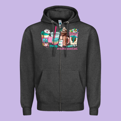 Medical Assistant Coffee Cup Zipper Hoodie Designed By Adodesignshop