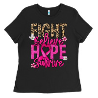 Black Fight believe hope survive Cancer Awareness Ladies Tee - HowdyJamesFarm