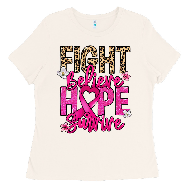 Fight Believe Hope Survive Cancer Awareness Ladies Tee by HowdyJamesFarm | Teevron