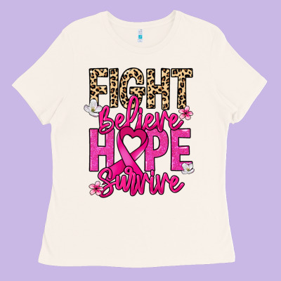 Fight Believe Hope Survive Cancer Awareness Ladies Tee Designed By Howdyjamesfarm