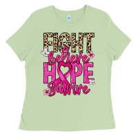 Matcha Fight believe hope survive Cancer Awareness Ladies Tee - HowdyJamesFarm