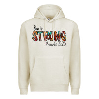 Oatmeal Heather she is strong provebs Premium Hoodie - CowhideDigitalArt