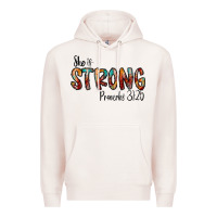 Pale Pink she is strong provebs Premium Hoodie - CowhideDigitalArt