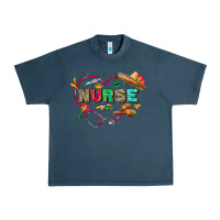 Midnight Navy Cinco de mayo Nurse Urban Heavy Tee - FaDigitalArtStudio