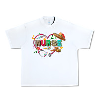 White Cinco de mayo Nurse Urban Heavy Tee - FaDigitalArtStudio