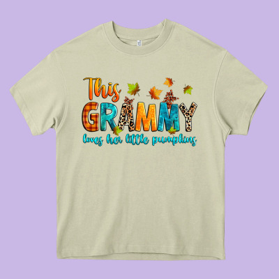 Customized This Grammy Loves Her Little Pumpkins Heavy Core Tee Designed By Texasbilliewilder