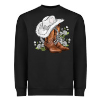 Black white  cowgirl  and roses Heavyweight Sweatshirt - AdoDesignShop