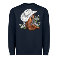 Navy white  cowgirl  and roses Heavyweight Sweatshirt - AdoDesignShop