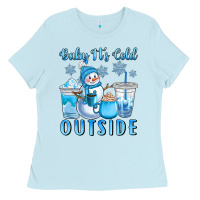 Baby Blue baby it's cold outside Ladies Tee - CowGirlArtShop