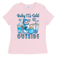 Bubblegum Pink baby it's cold outside Ladies Tee - CowGirlArtShop