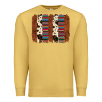 Antique Gold serape cowhide  brushstroke Premium Sweatshirt - AdoDesignShop