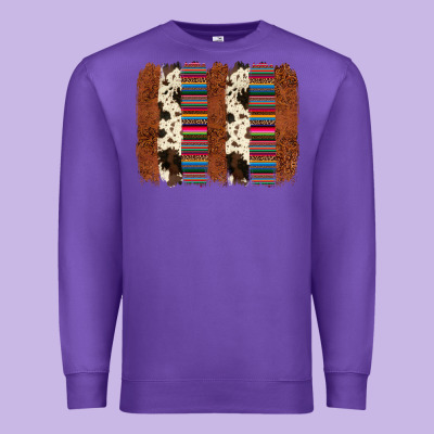 Serape Cowhide  Brushstroke Premium Sweatshirt Designed By Adodesignshop