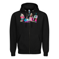 Black hair stylist coffee cup Zipper Hoodie - AdoDesignShop