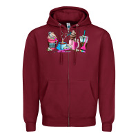 Burgundy hair stylist coffee cup Zipper Hoodie - AdoDesignShop