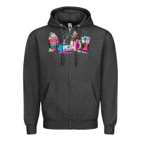Charcoal Heather hair stylist coffee cup Zipper Hoodie - AdoDesignShop