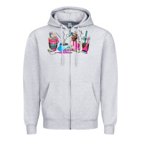 Heather Grey hair stylist coffee cup Zipper Hoodie - AdoDesignShop