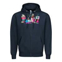 Navy hair stylist coffee cup Zipper Hoodie - AdoDesignShop