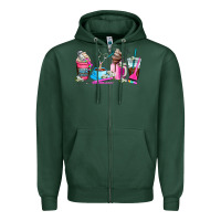 Sports Green hair stylist coffee cup Zipper Hoodie - AdoDesignShop