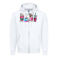 White hair stylist coffee cup Zipper Hoodie - AdoDesignShop