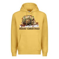 Antique Gold Merry christmas skull Premium Hoodie - RanaPortraitStore
