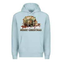 Blue Mist Merry christmas skull Premium Hoodie - RanaPortraitStore