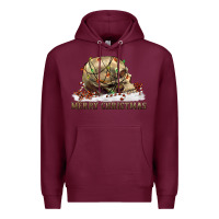 Burgundy Merry christmas skull Premium Hoodie - RanaPortraitStore