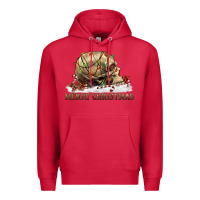 Cardinal Merry christmas skull Premium Hoodie - RanaPortraitStore