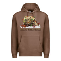 Chestnut Merry christmas skull Premium Hoodie - RanaPortraitStore