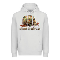 Dove Grey Merry christmas skull Premium Hoodie - RanaPortraitStore