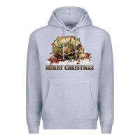 Heather Grey Merry christmas skull Premium Hoodie - RanaPortraitStore