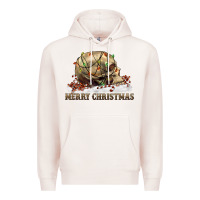 Pale Pink Merry christmas skull Premium Hoodie - RanaPortraitStore