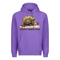 Purple Merry christmas skull Premium Hoodie - RanaPortraitStore