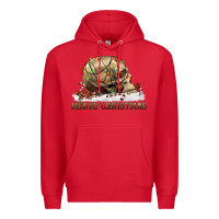 Red Merry christmas skull Premium Hoodie - RanaPortraitStore