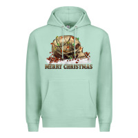Seafoam Merry christmas skull Premium Hoodie - RanaPortraitStore
