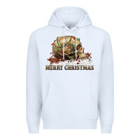 White Merry christmas skull Premium Hoodie - RanaPortraitStore