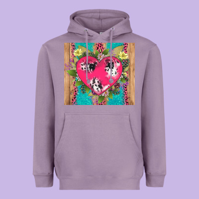 V.d Cow And Heart Heavyweight Hoodie Designed By Adodesignshop