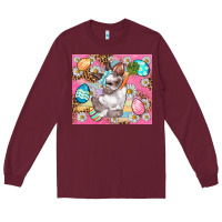 Burgundy Easter Bunny And Egg With Leopard Pattern Tumbler Long Sleeve Tee - BundleAndBundleShop