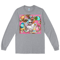 Heather Grey Easter Bunny And Egg With Leopard Pattern Tumbler Long Sleeve Tee - BundleAndBundleShop