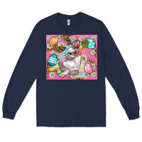 Navy Easter Bunny And Egg With Leopard Pattern Tumbler Long Sleeve Tee - BundleAndBundleShop